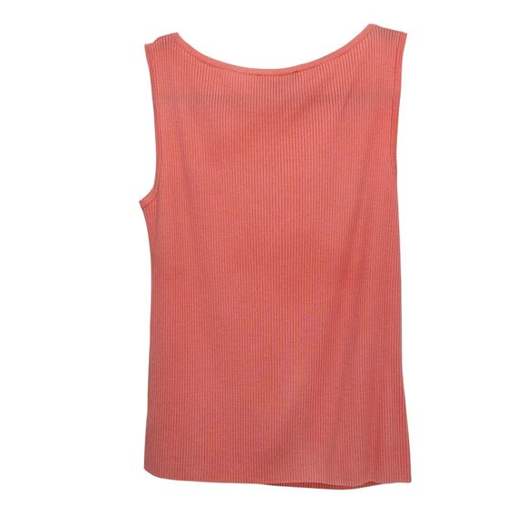 St John Tank Top Womens M Pink Wool Blend Ribbed Knit Classiccore Quiet Luxury - Picture 4 of 8